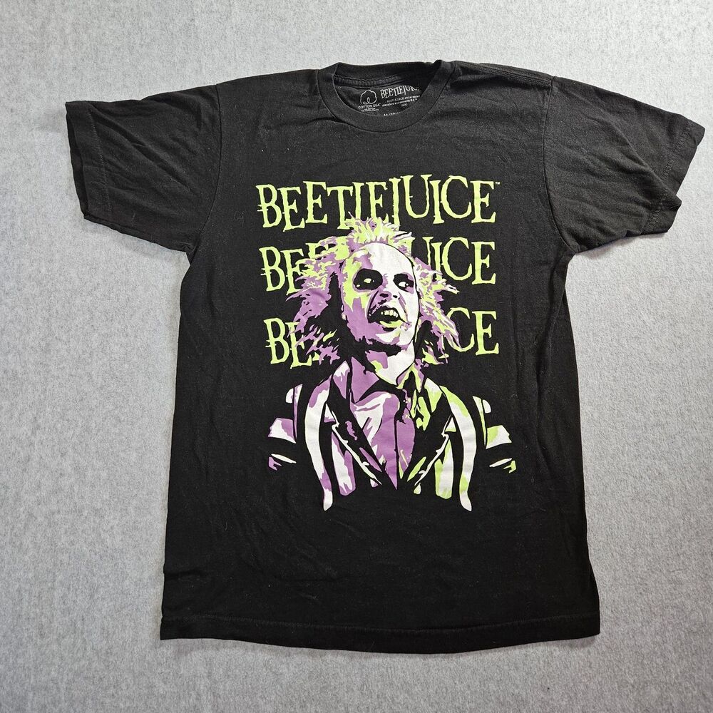 Beetlejuice Mens Black Short Sleeve Graphic Tee Halloween T-Shirt